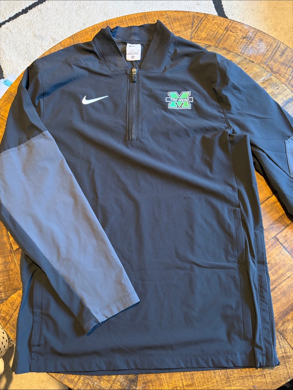 Nike Black Performance Quarter-Zip Jacket with Marshall “M” Logo